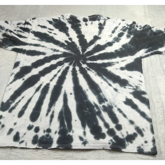 AC DC Back in Black Tie Dye Unisex Heavy Metal T Shirt XL Black Tie Dye Rock - Picture 9 of 10